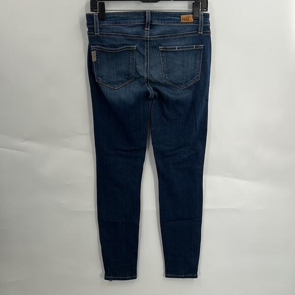Paige Jane" Zip Women's Zip Ankle Crop Skinny Medium Wash Denim Jeans Size 26 - Picture 7 of 16
